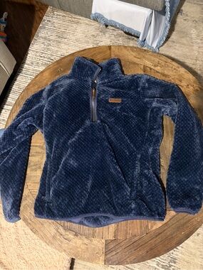 Columbia Navy Plush Quarter-Zip Fleece, L